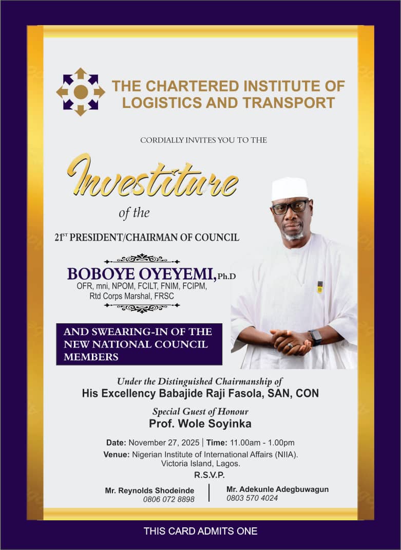 AANI CONGRATULATES DR. BOBOYE OYEYEMI, mni, SEC 33 (2011), ON HIS APPOINTMENT